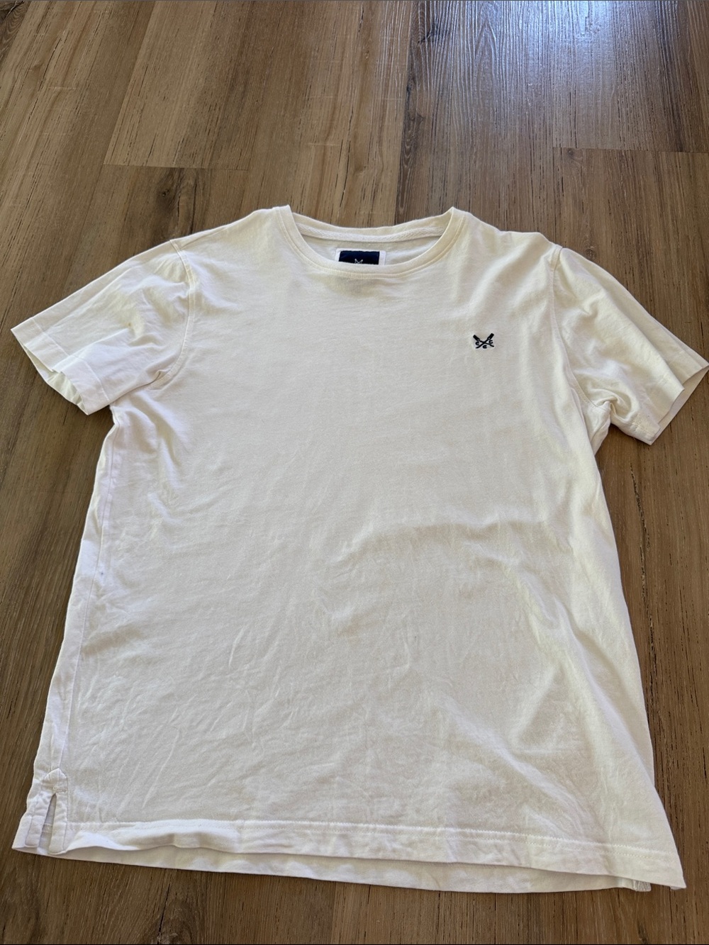 Men's Short Sleeve Crew Neck Tee in white with Chest Logo